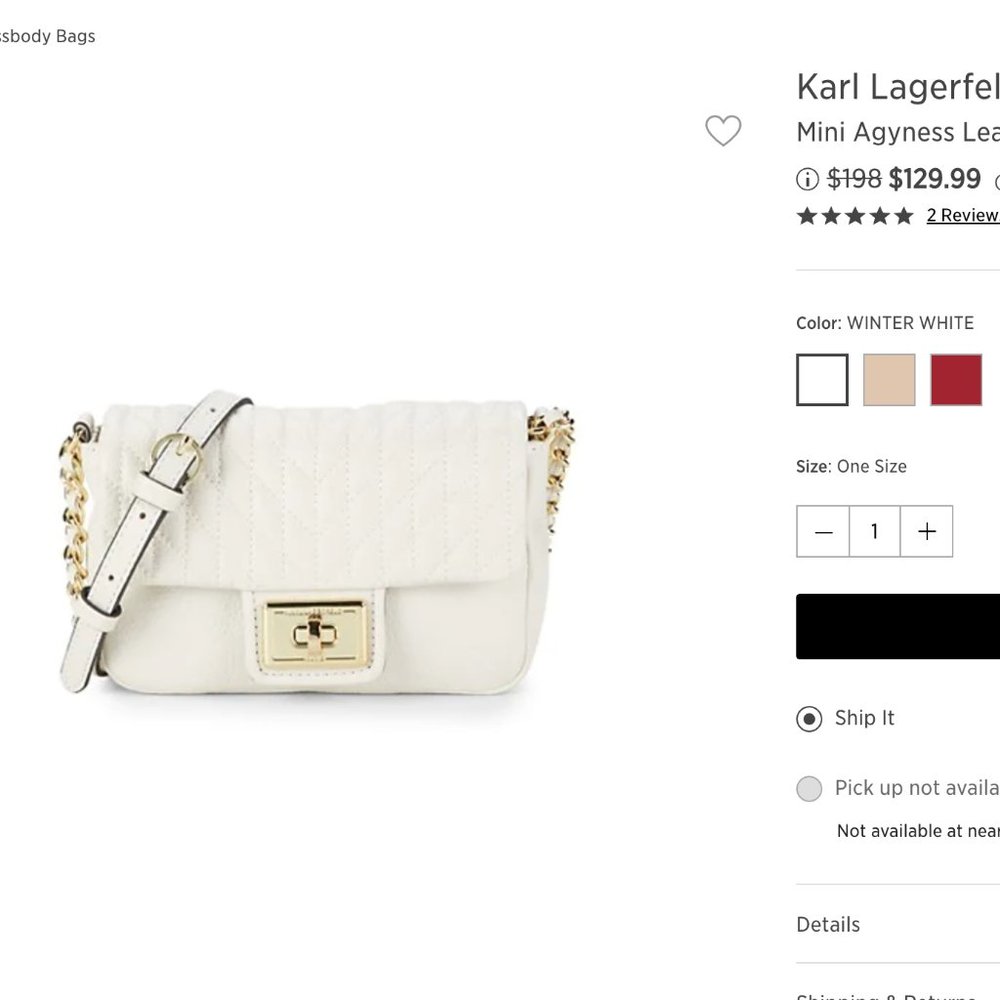 Karl Lagerfeld Paris Mini Agyness Leather Crossbody Bag